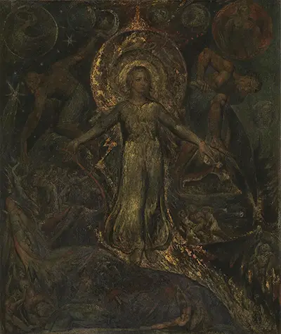The Spiritual Form of Pitt Guiding Behemoth William Blake
